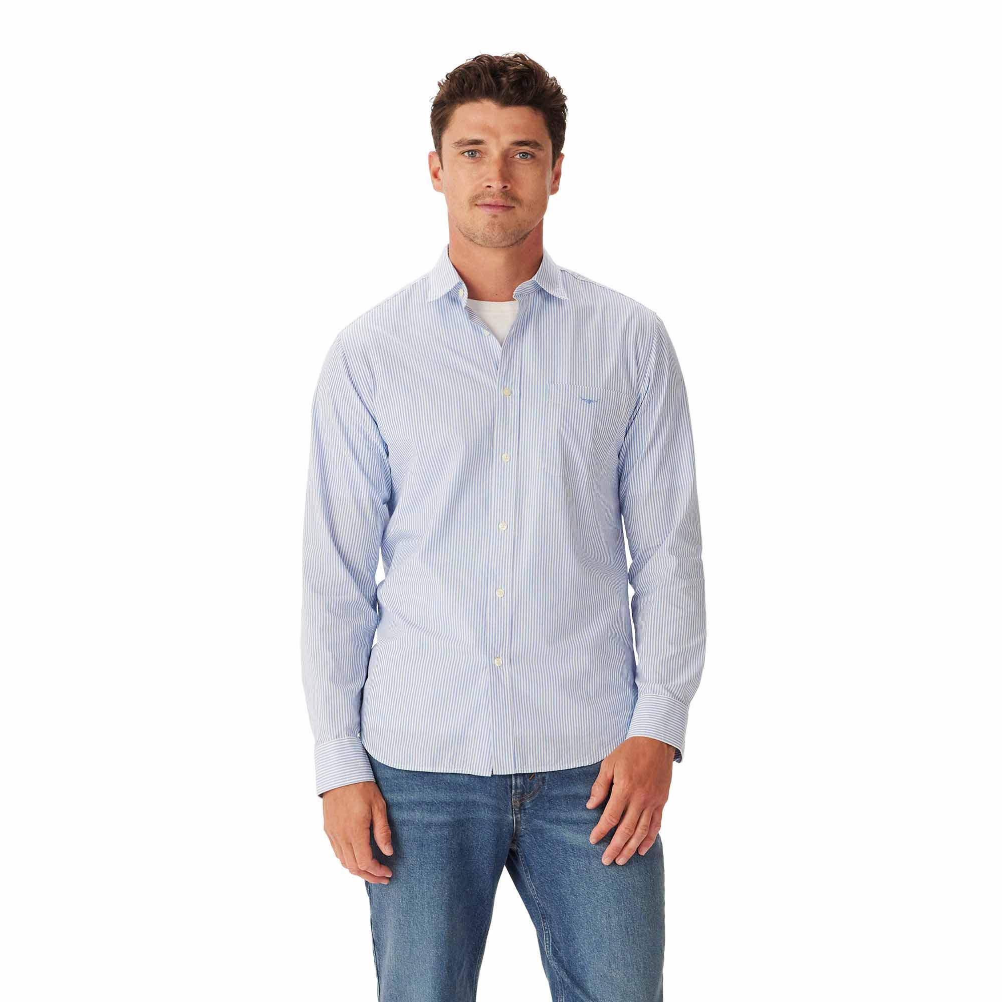R.M. Williams Regular Poplin Stripe Shirt